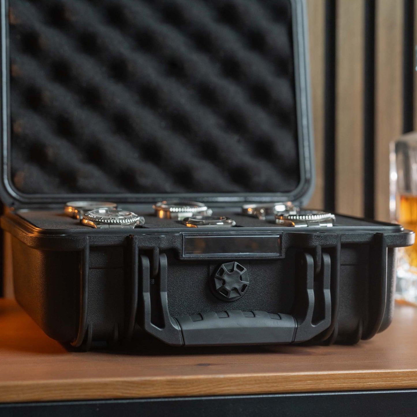 All Black 6 Slot Watch Box