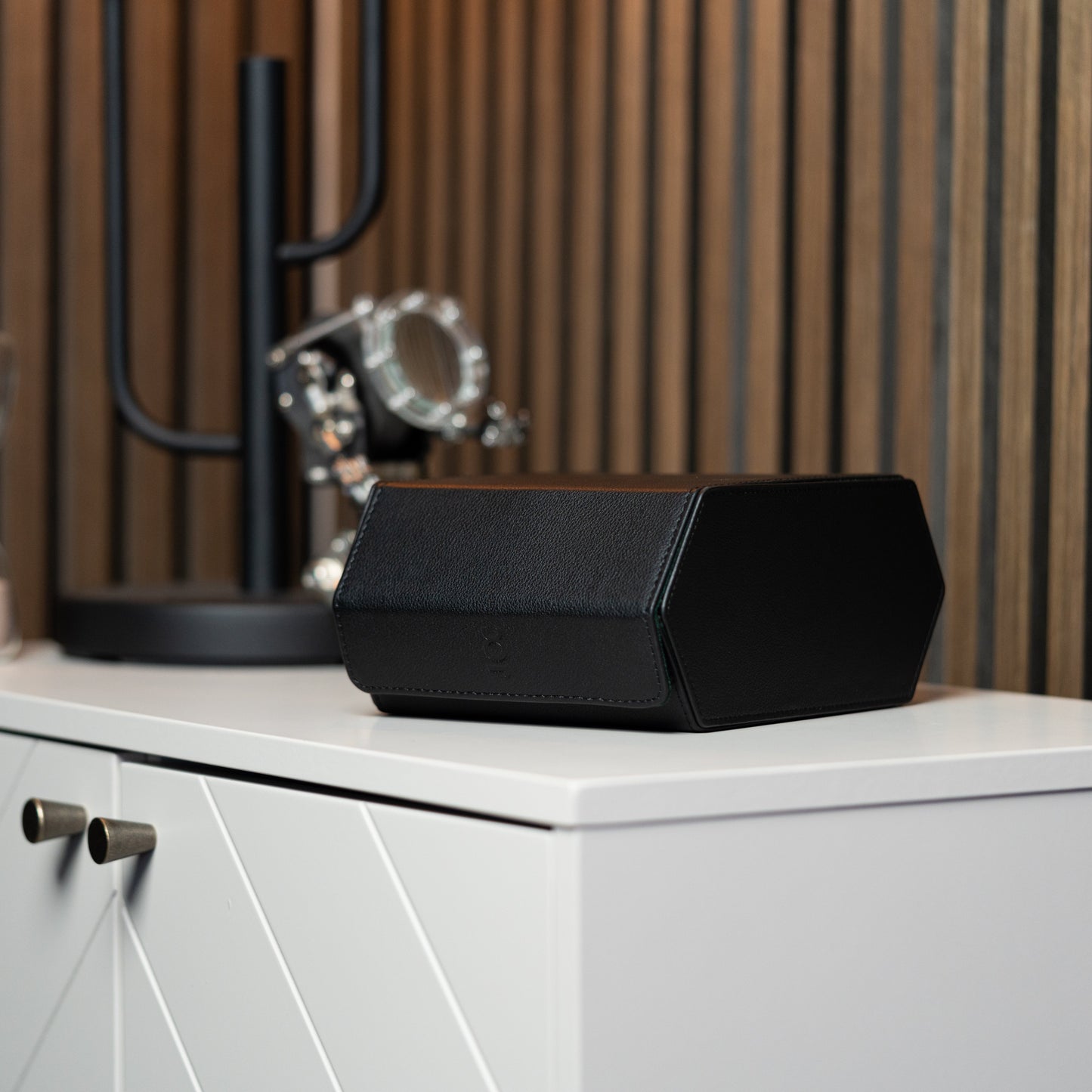 Hexagon Black Green 4 Slot Watch Box