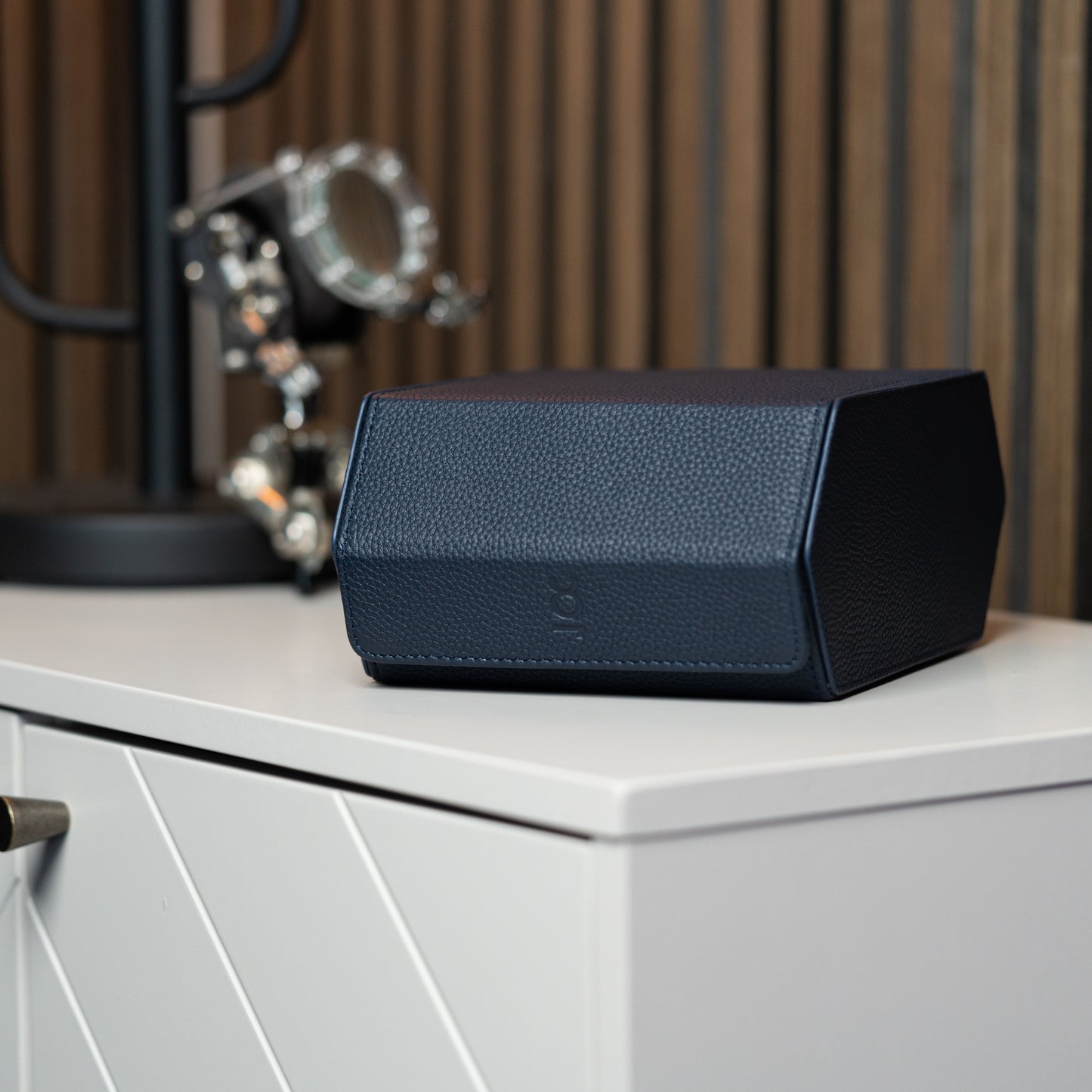 Hexagon Navy Blue 4 Slot Watch Box