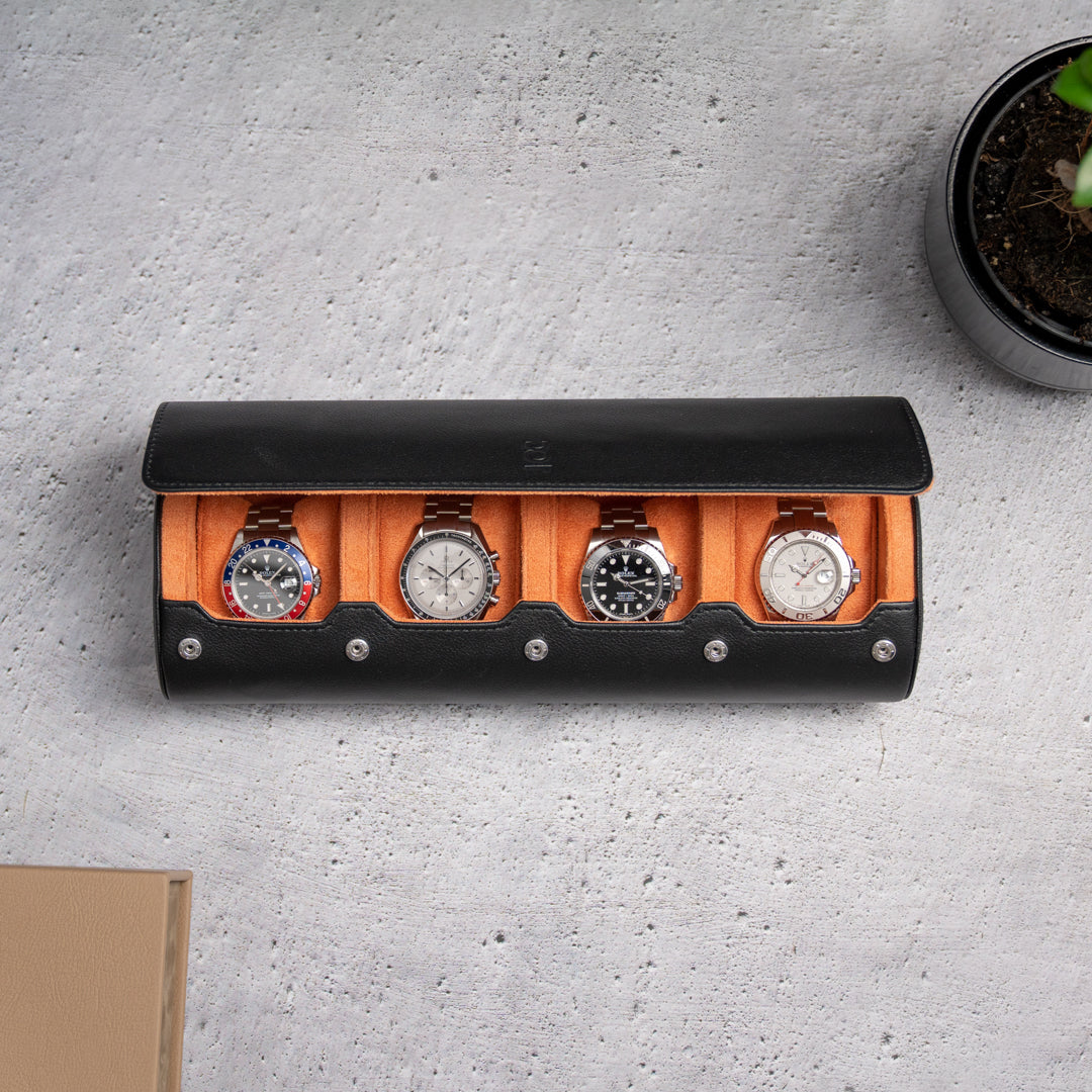 Travel Watch Roll Extra Large - Black Orange