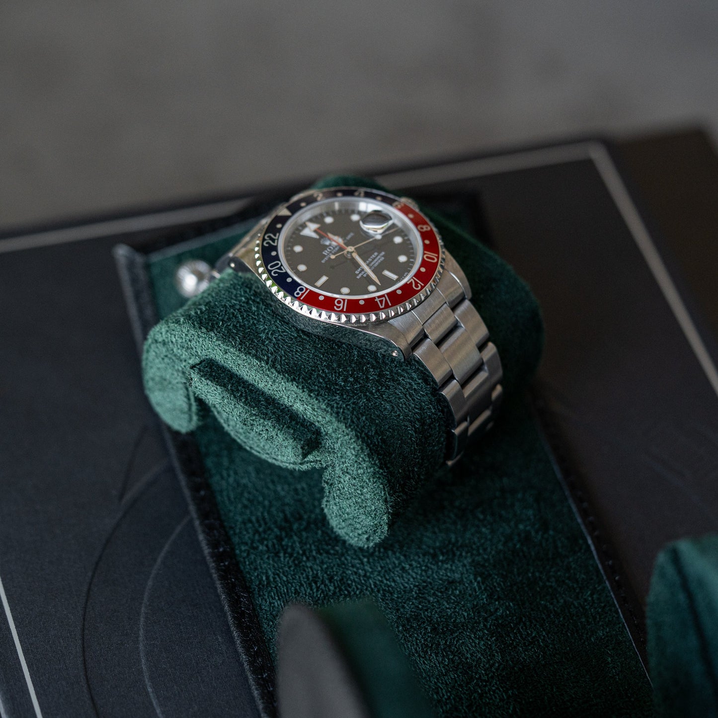 Personalized Single Watch Roll - Black Green