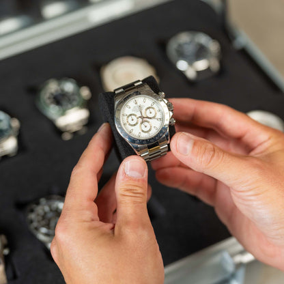 Silver Aluminium 10 Slot Watch Box