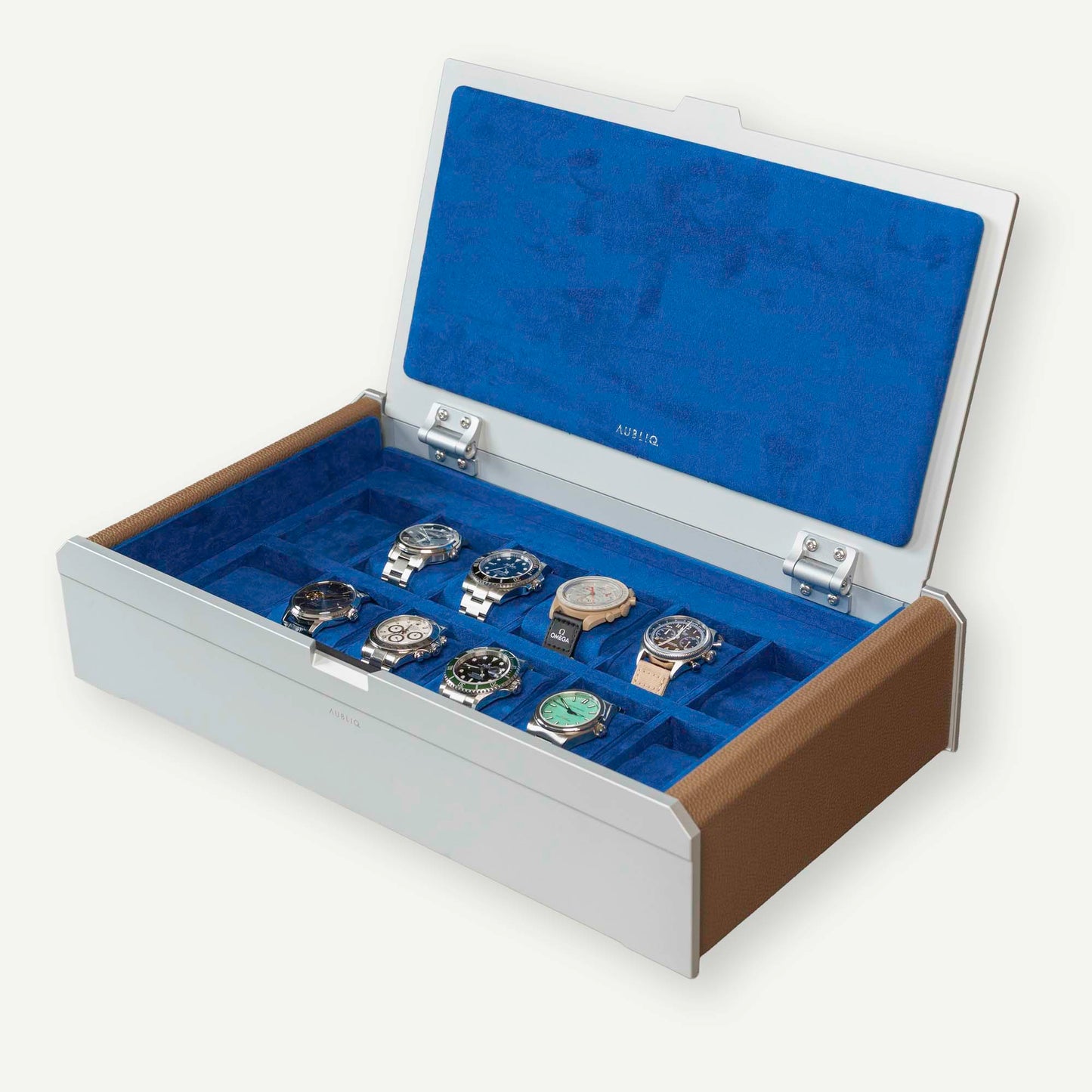 AUBLIQ Watch Box Silver 12 Slot