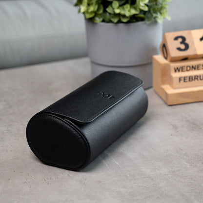 Two Slot Watch Roll - Black Green