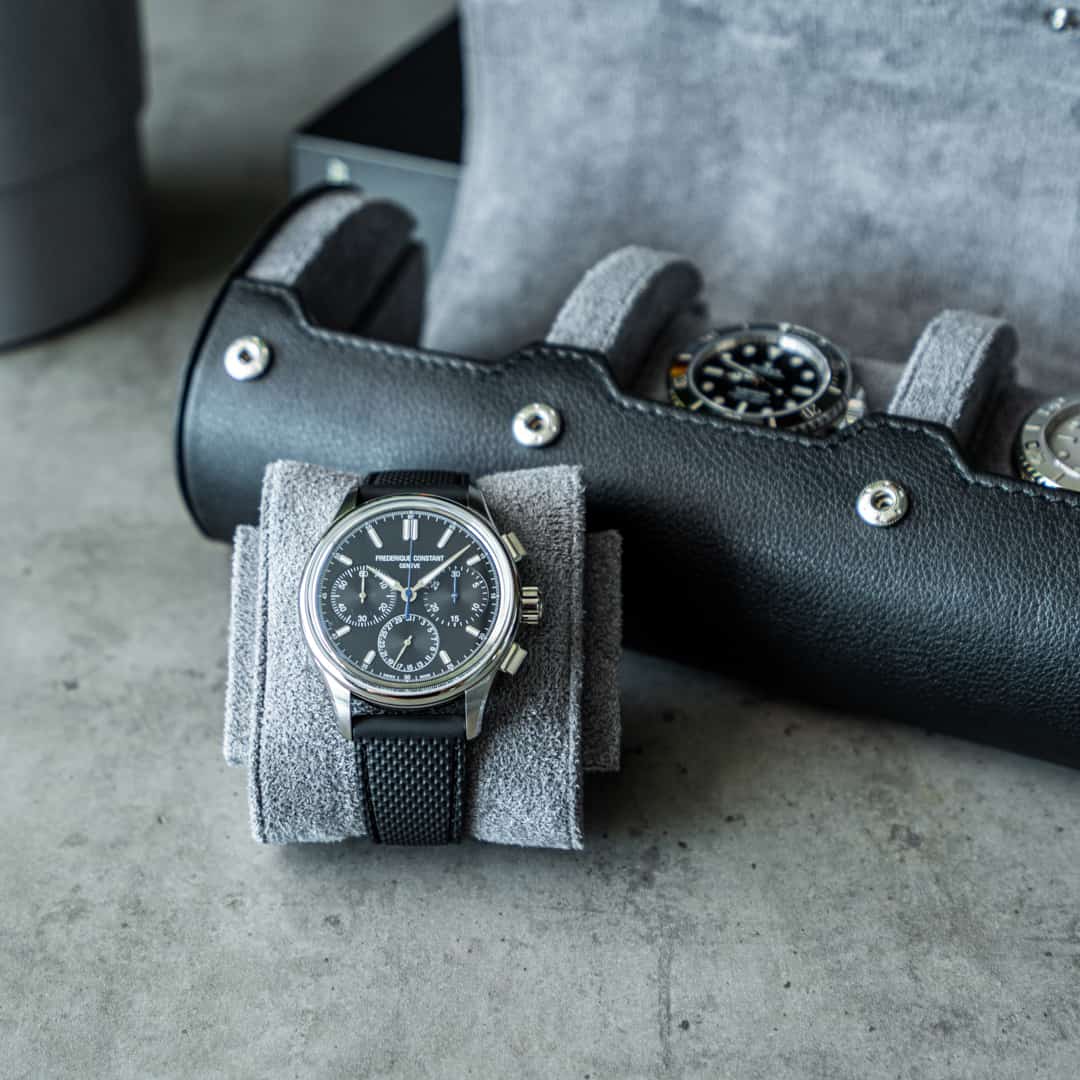 Travel Watch Roll Large - Black Grey