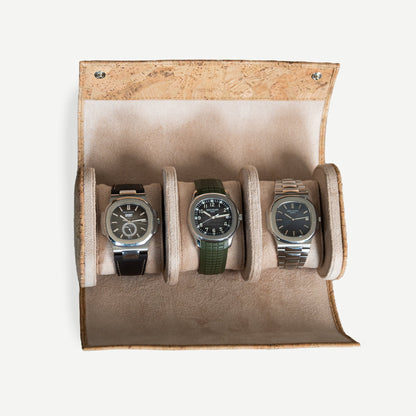 Tuscany Cork 3 Slot Watch Roll