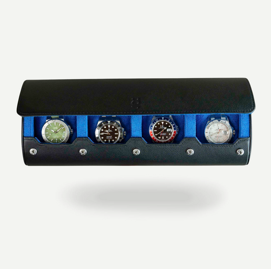 Travel Watch Roll Extra Large - Black Blue