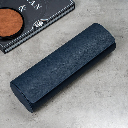 Travel Watch Roll Extra Large - Navy Blue Litchi