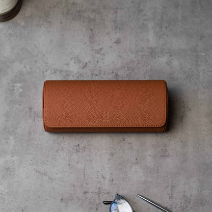 Travel Watch Roll Large - Brown Litchi