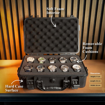 All Black 10 Slot Watch Box