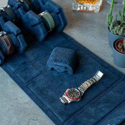 Hexagon Navy Blue 6 Slot Watch Box