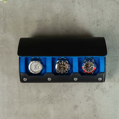 Travel Watch Roll Large - Black Blue