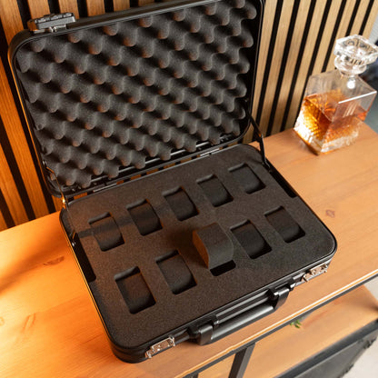 Black Aluminium 10 Slot Watch Box