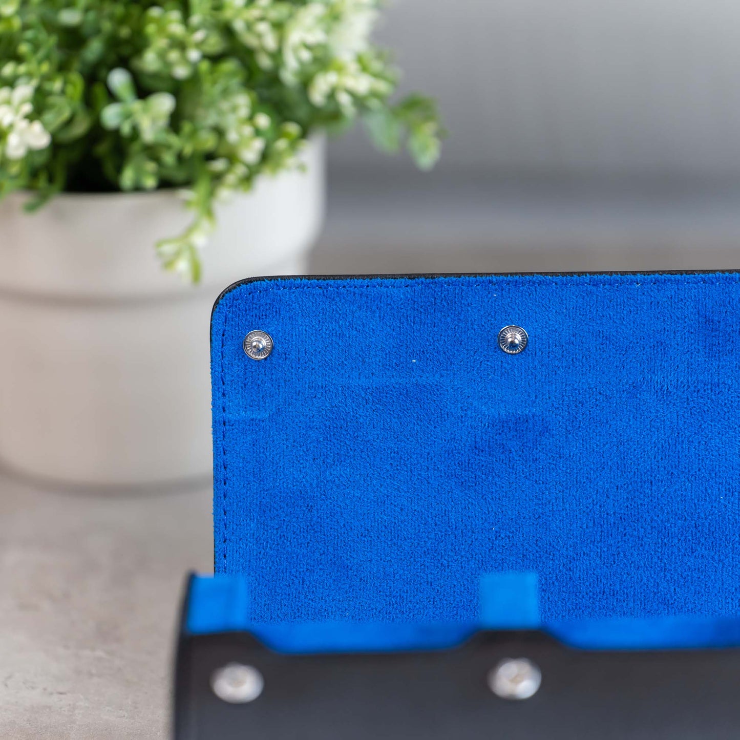 Two Slot Watch Roll - Black Blue