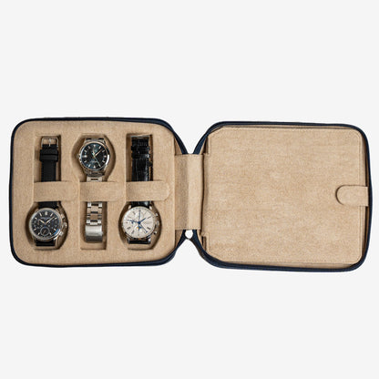 Watch Case For 6 Watches - Navy Blue