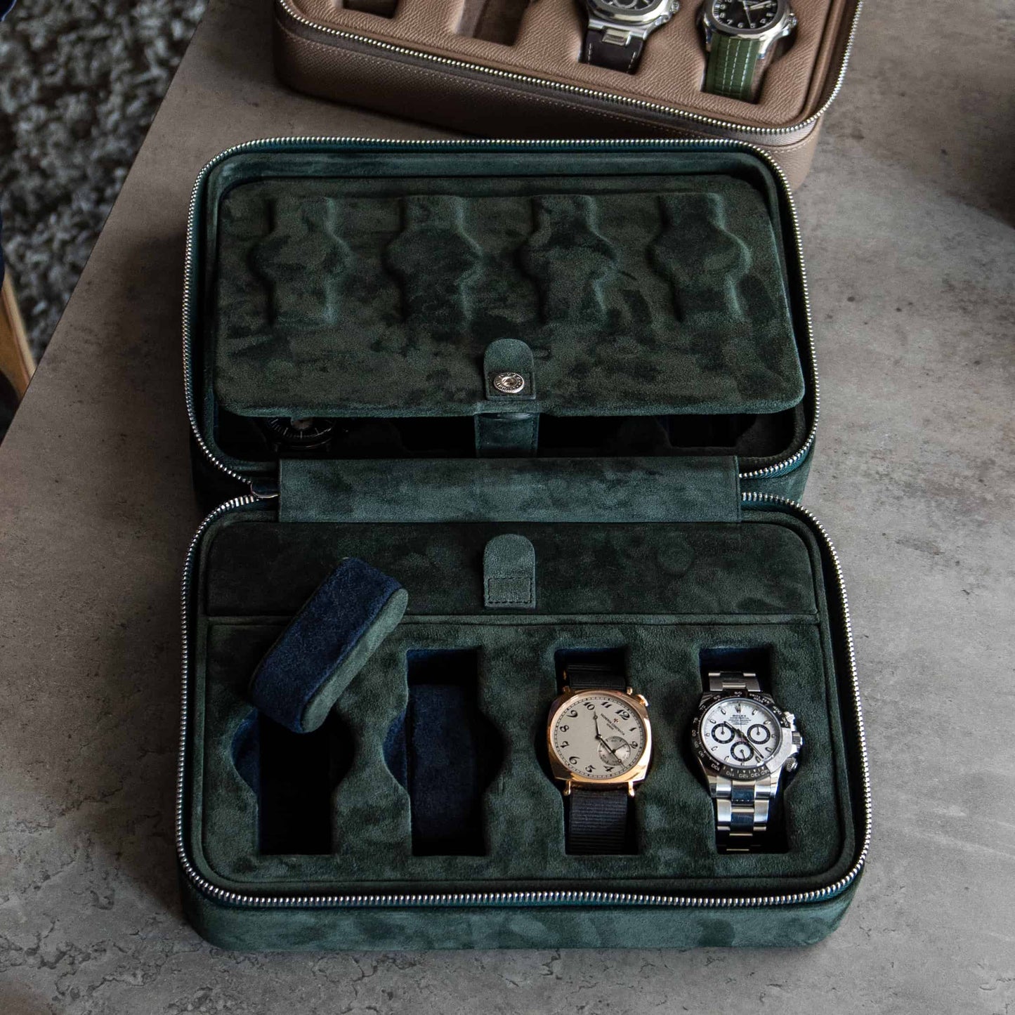 Forest Green 8 Slot Watch Box