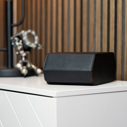 Hexagon Black Orange 4 Slot Watch Box