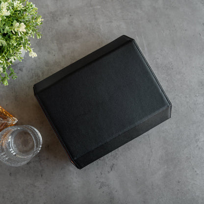 Hexagon Black Orange 6 Slot Watch Box