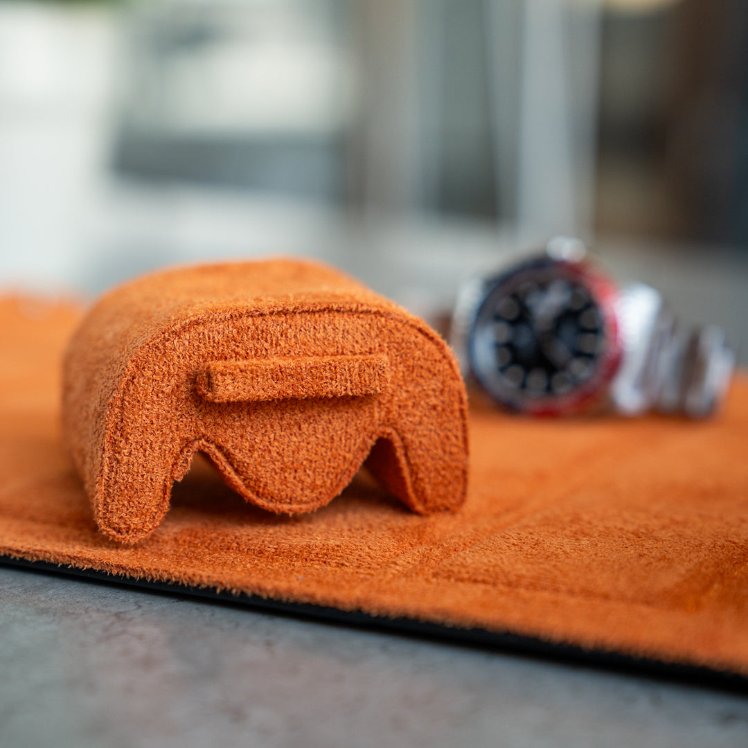 Hexagon Black Orange 6 Slot Watch Box