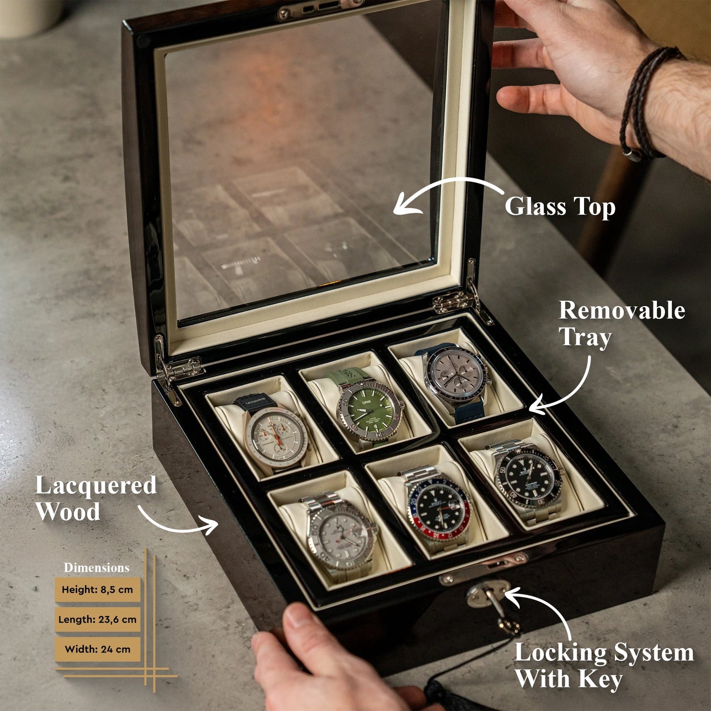 Lacquered Wood Watch Box