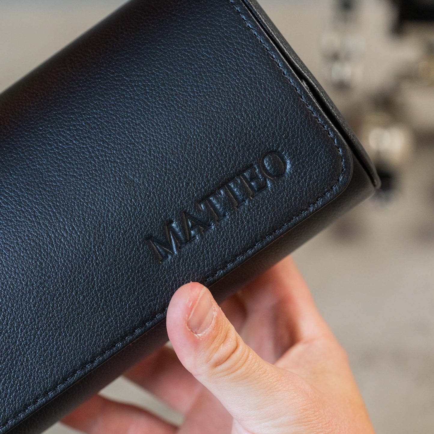 Personalized Watch Roll Large - Black Cherry