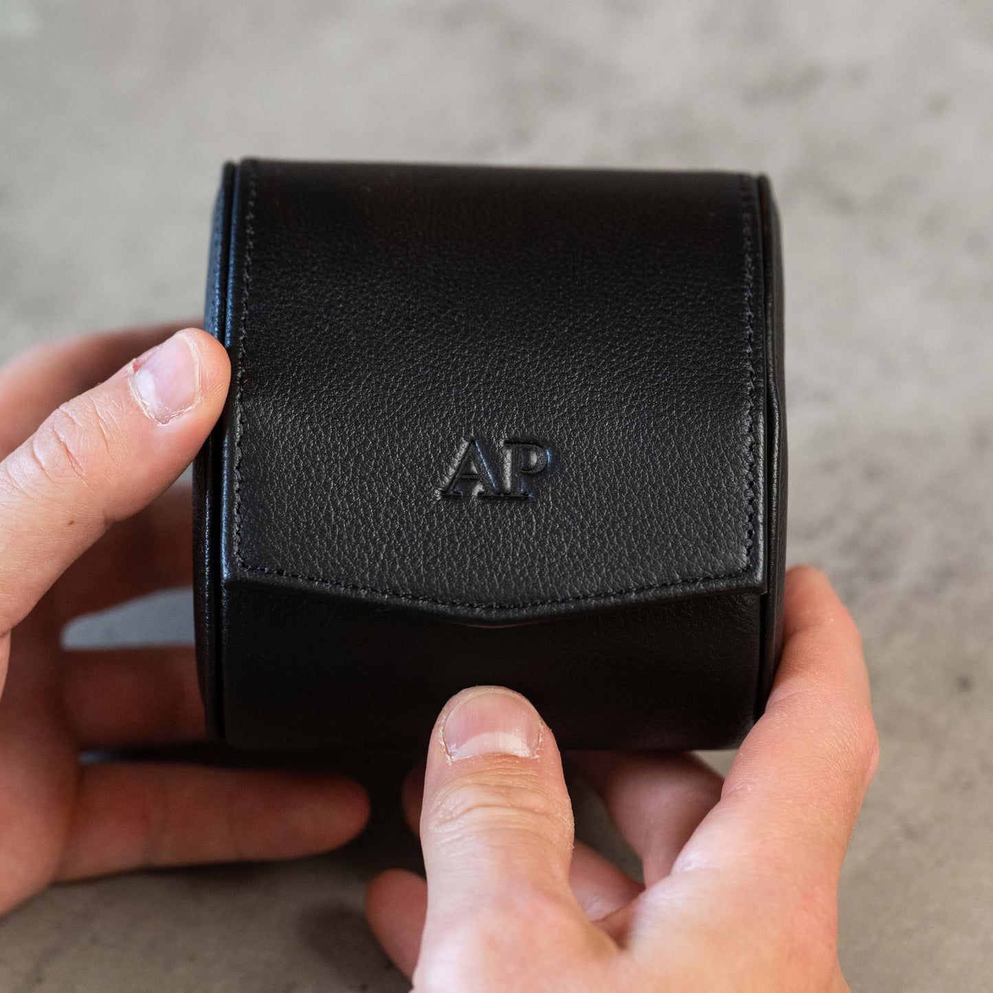 Personalized Single Watch Roll - Black Cherry