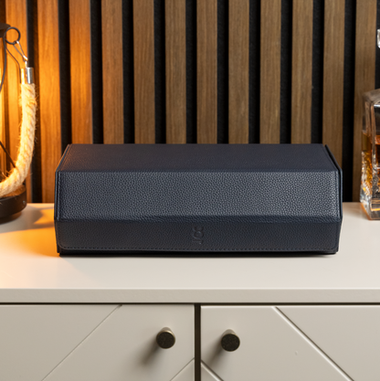 Hexagon Navy Blue 8 Slot Watch Box