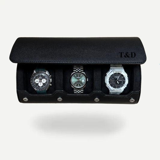 Personalized Watch Roll Large - All Black