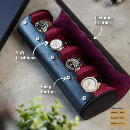 Travel Watch Roll Extra Large - Black Cherry