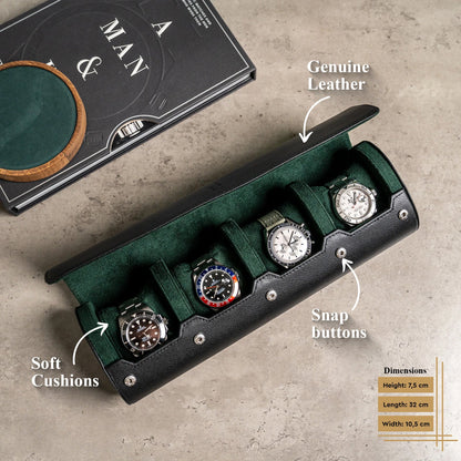 Travel Watch Roll Extra Large - Black Green